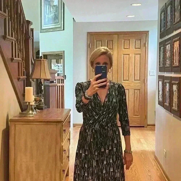 HUGO BOSS A Line Green/Black/White Dress - Picture 3 of 15